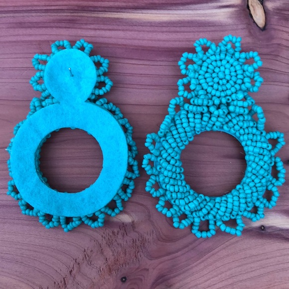 FREE when bundled! Turquoise Beaded Hoop Earrings! - Picture 4 of 5